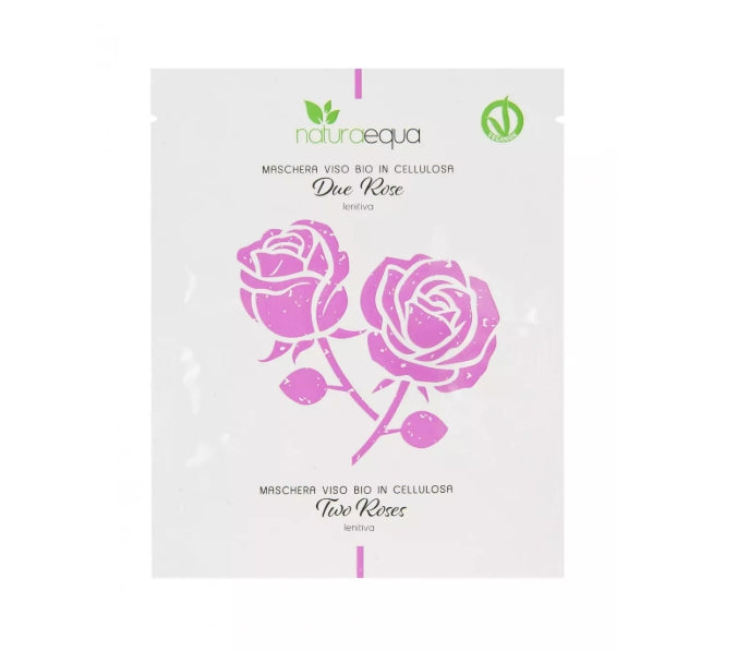 Organic Face Mask in Cellulose Two Roses – Soothing