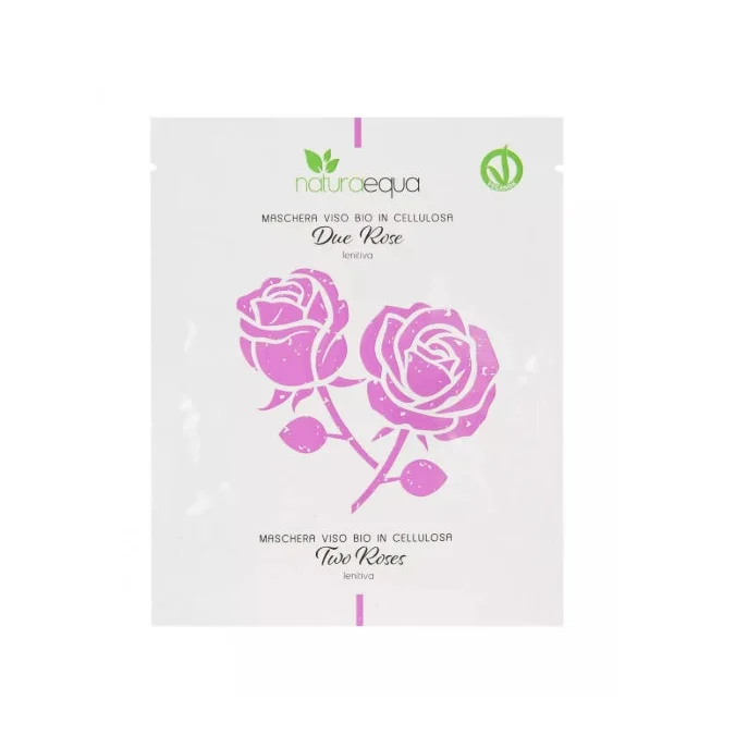Maschera Viso Bio in Cellulosa Due Rose – Lenitiva - Naturaequa