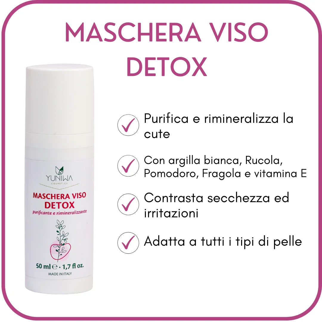 Maschera Viso Detox con Argilla Bianca - Yuniwa Cosmetics