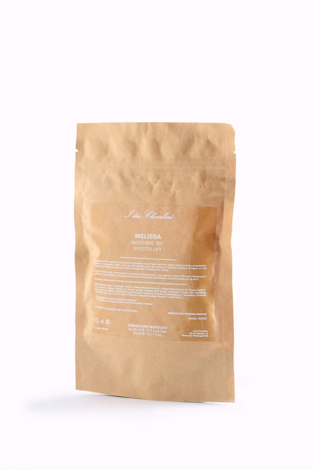 Maschera Viso in Tessuto alla Melissa – Idratante, Lenitiva e Liftante