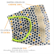 Mascherina Bianco Pois Blu