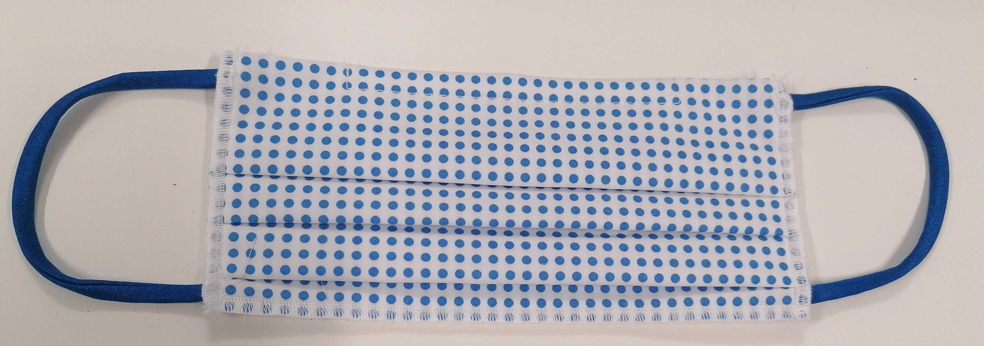 Mascherina Bianco Pois Blu