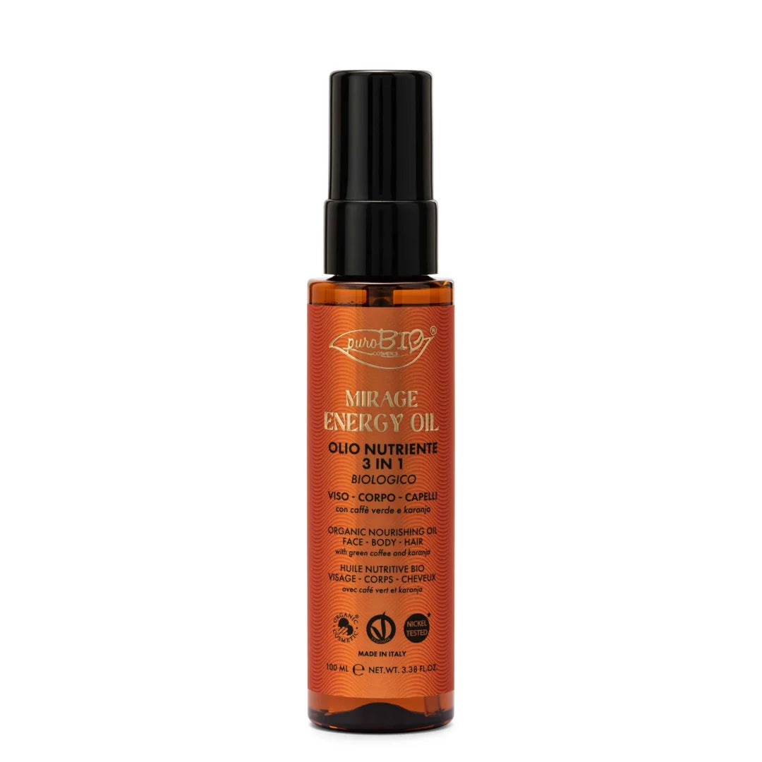 Mirage Energy Oil - Olio 3 in 1 biologico per viso corpo e capelli - Purobio