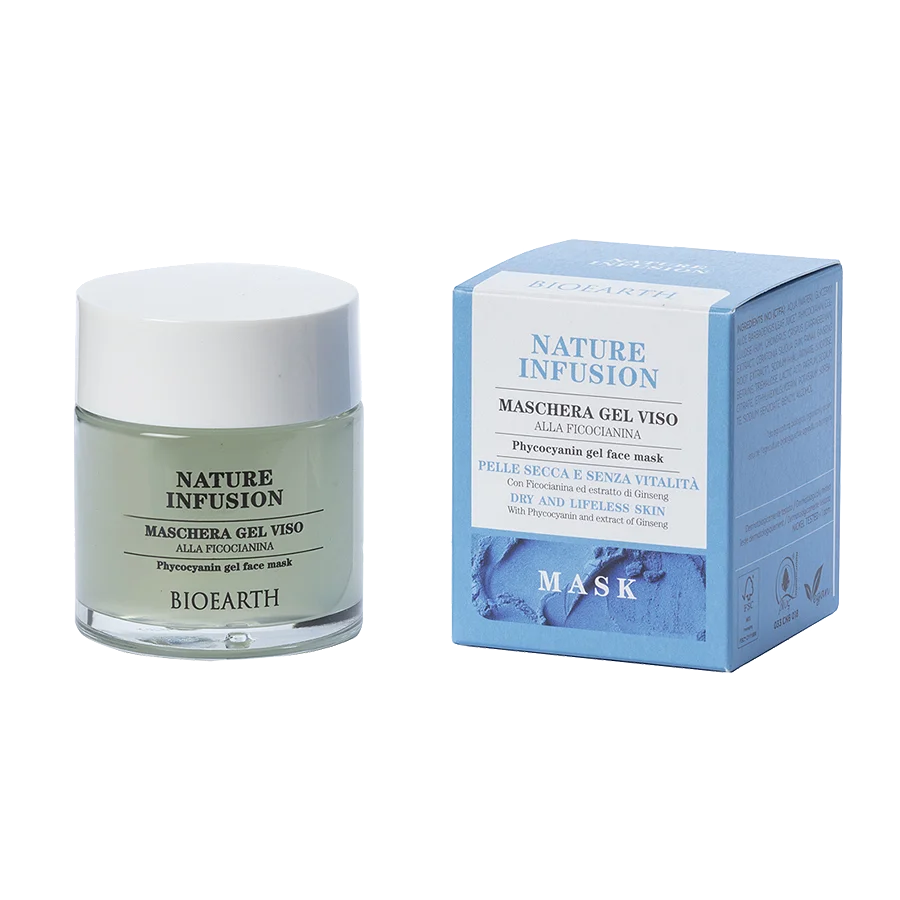 Nature Infusion - Maschera Gel Viso alla Ficocianina - Bioearth