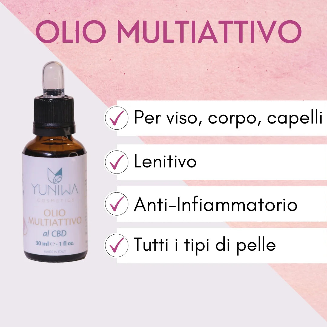 Olio Multiattivo - Viso Corpo e Capelli - 100 ml - Yuniwa Cosmetics