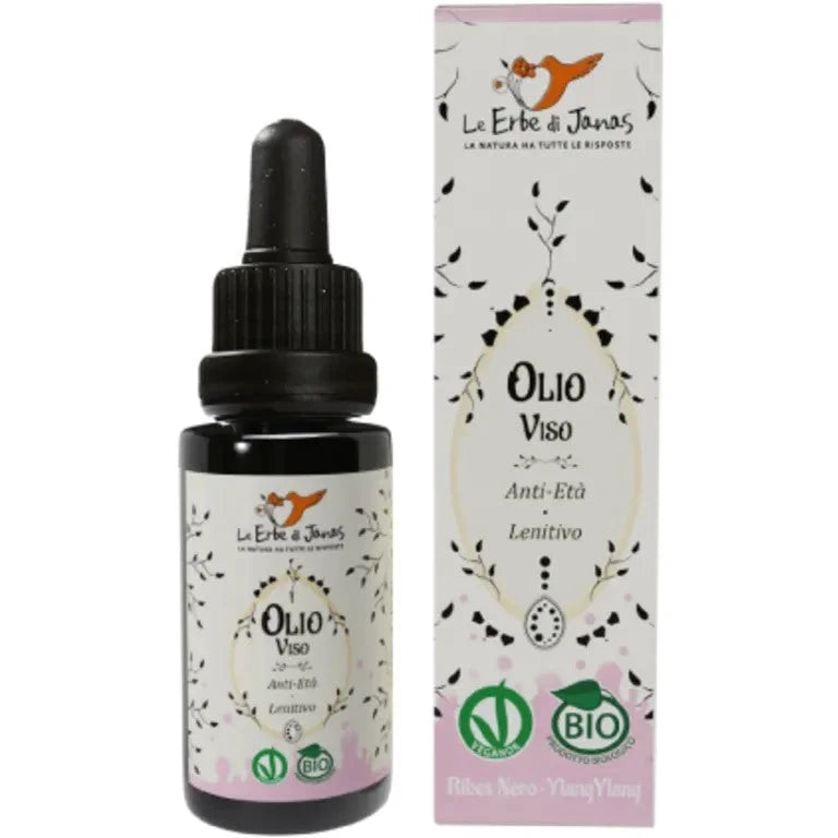 Olio Viso Anti-Età Lenitivo Ribes Nero e Ylang - Le Erbe di Janas