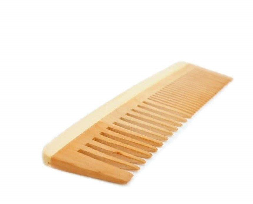 Pettine Doppio in Legno Naturale