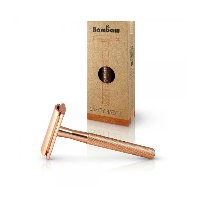 Rasoio di Sicurezza in Metallo - Oro Rosa - Bambaw