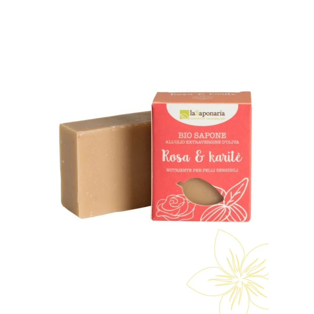 Sapone Bio Delicato Rosa e Burro di Karitè - La Saponaria