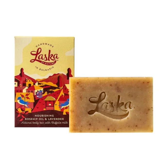 Sapone Nutriente Esfoliante - Rosa Canina e Latte di Bufala - Laska by Nature