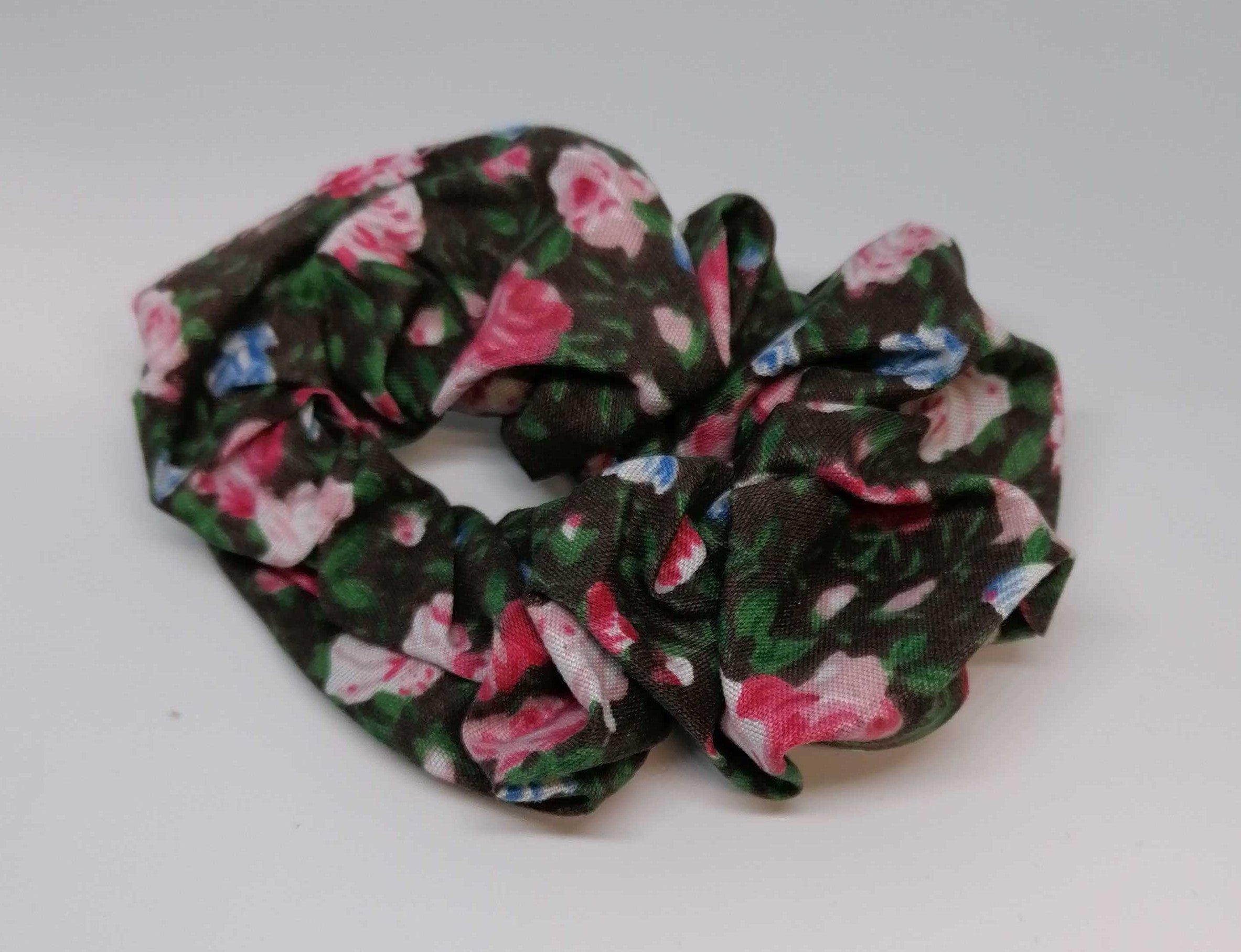 Scrunchie in Tessuto - Floreale Marrone