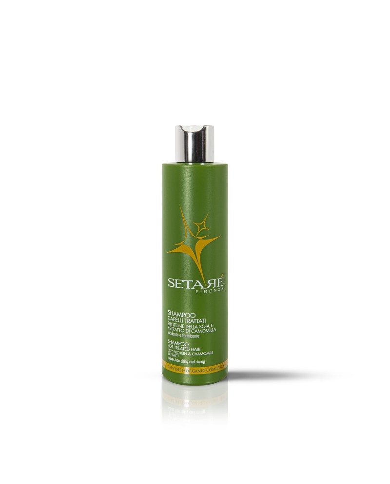 Shampoo per capelli trattati alle proteine della soia