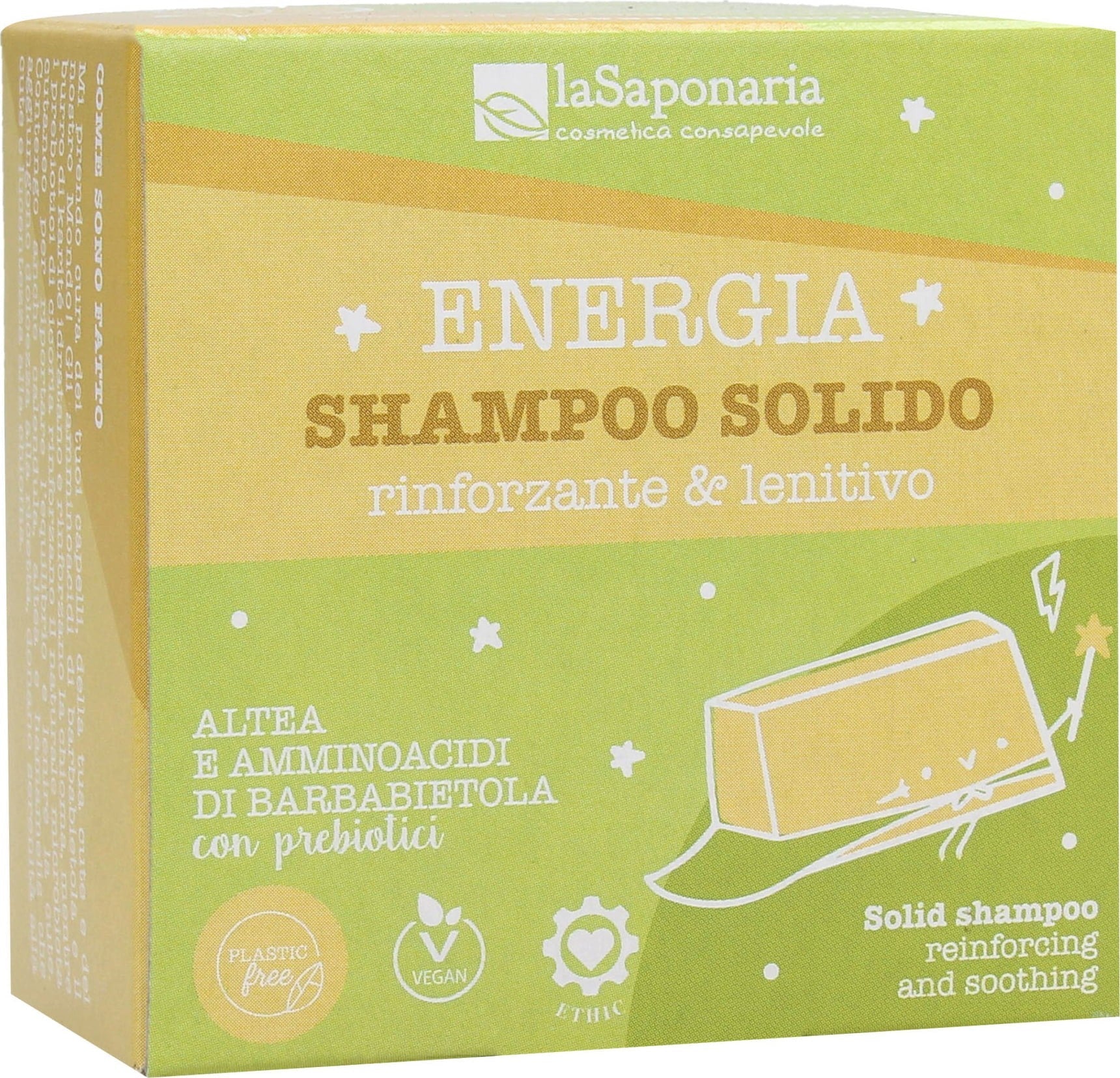 Shampoo solido rinforzante e lenitivo per cute sensibile