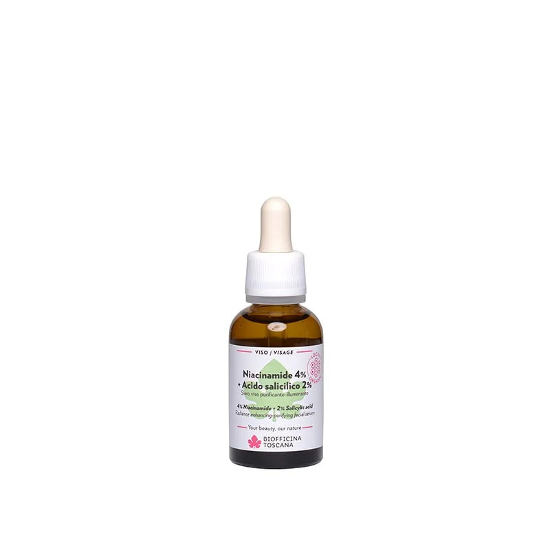 Siero Viso Purificante ed Illuminante - Niacinamide 4% + Acido Salicilico 2% - Biofficina Toscana