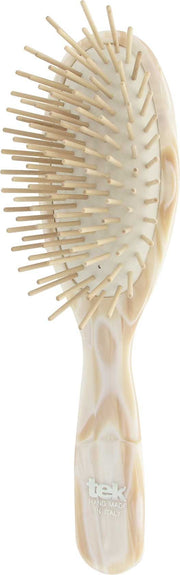 Brosse-Grand Ovale en Rhodoid Perle
