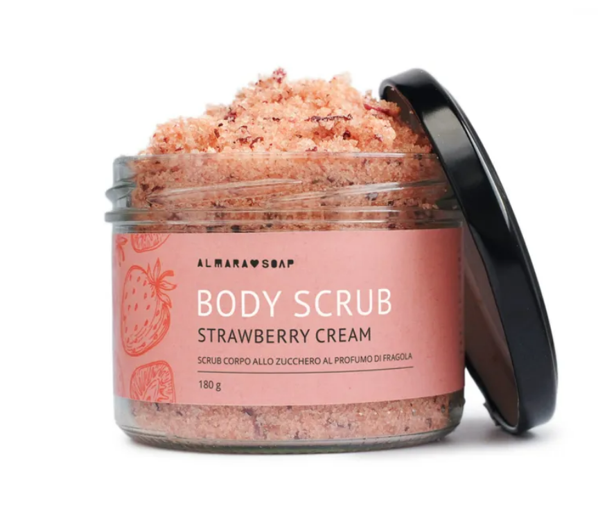 Crème à la Fraise – Gommage Corporel Exfoliant et Revitalisant