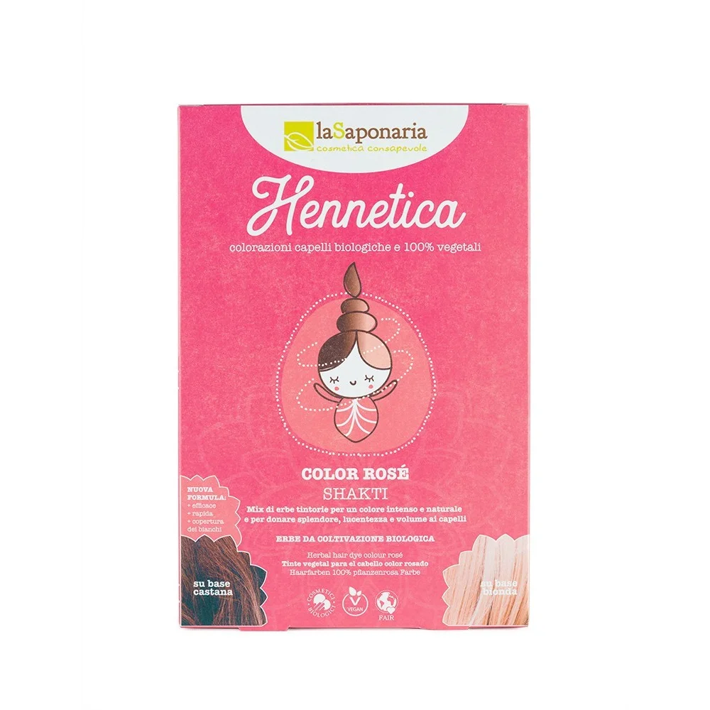 Tinta Vegetale Rosè Mogano- Hennetica Shakti - La Saponaria