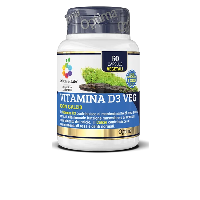 Vitamina D3 Veg - Integratore per ossa e denti - Optima Naturals